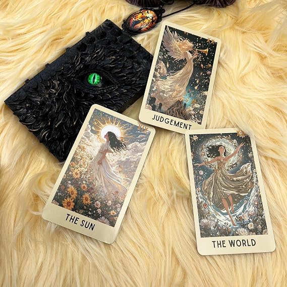 DPEHAKMK Tarot Deck Unique, 78 Floral Tarot Cards with Guidebook, Modern Witch Tarot for Beginners and Experienced Readers, Divination and Spiritual Growth Tool