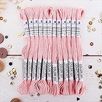 Vista 13 de 12 madejas ThreadArt Premium de hilo de bordar de algodón egipcio de fibra larga Gris antiguo 6 hilos divisibles de 8.75 yardas cada uno