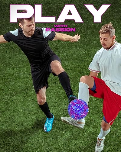 Miniatura 5 de American Challenge Balón de fútbol Paisley – Pelotas de fútbol de tamaño oficial 3, 4 y 5 para jóvenes y adultos – Pelota de entrenamiento duradera