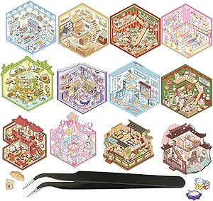 Amazon.com: 12 Sheets/Set 3D DIY Sticker/Guka /3D Landscape Sence ...