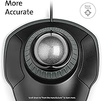 Vista 3 de Kensington Orbit Trackball Mouse con anillo de desplazamiento (K75327WW), color negro y gris