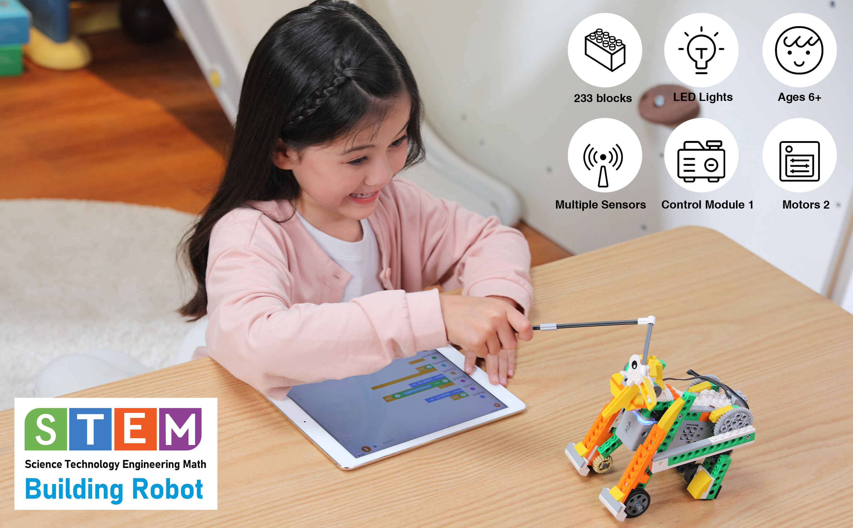 Apitor Robot S (versión de almacenamiento), robot S + caja de almacenamiento con bandeja de