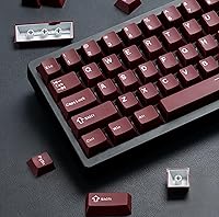 Vista 11 de dagaladoo Teclas negras topográficas Teclas PBT de doble inyección Teclas de teclado con brillo Teclas laterales impresas Teclas de perfil Cherry