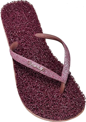 CLEANUP Flip Flops Flat Shine Rose Exfoliating, Massaging and Relaxing Comfortable & Lightweight Thong Sandals 100% Vegan Recyclable Fibers