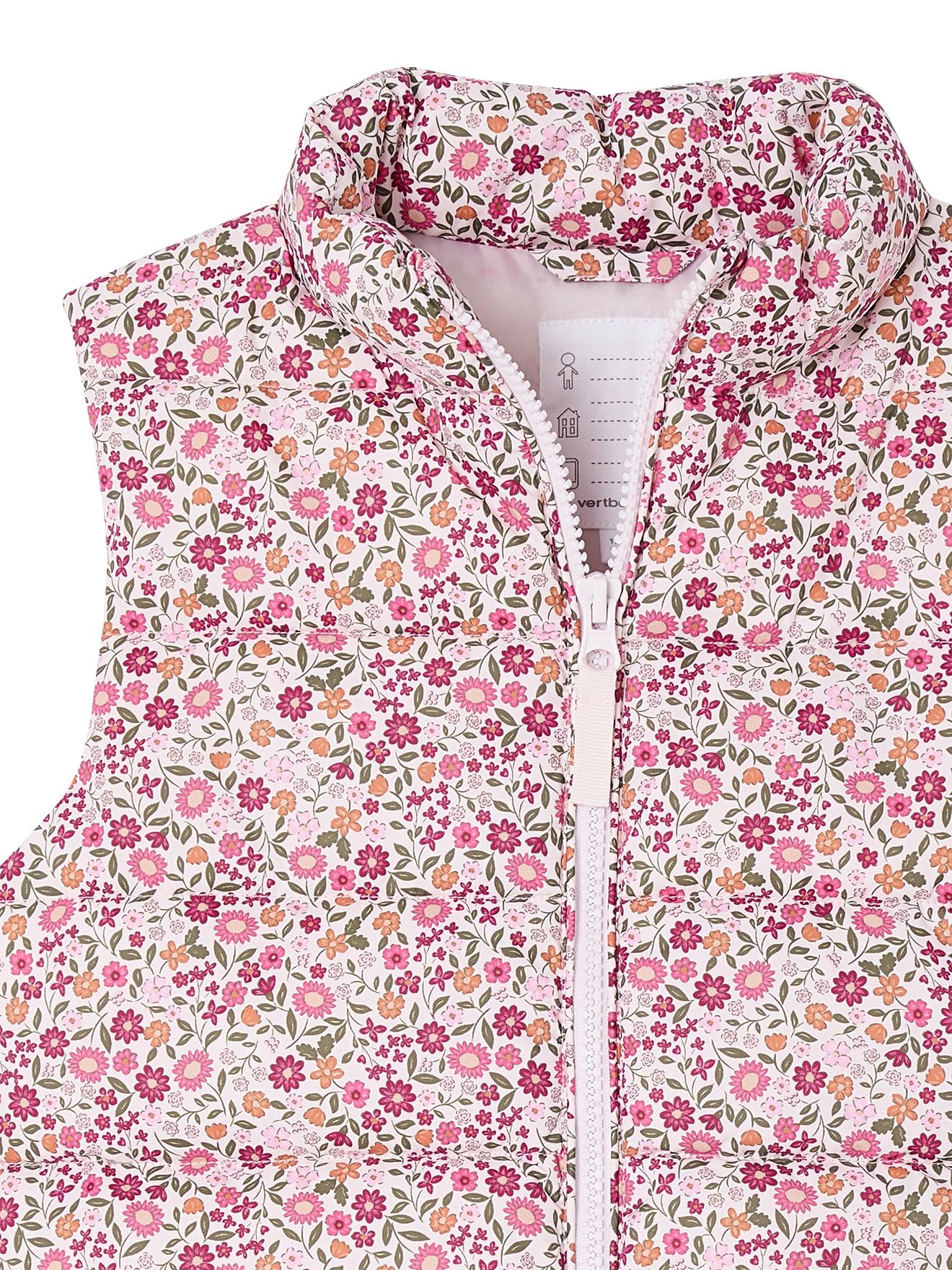 VERTBAUDET Doudoune Fille Sans Manches Motifs Fleurs Doublé