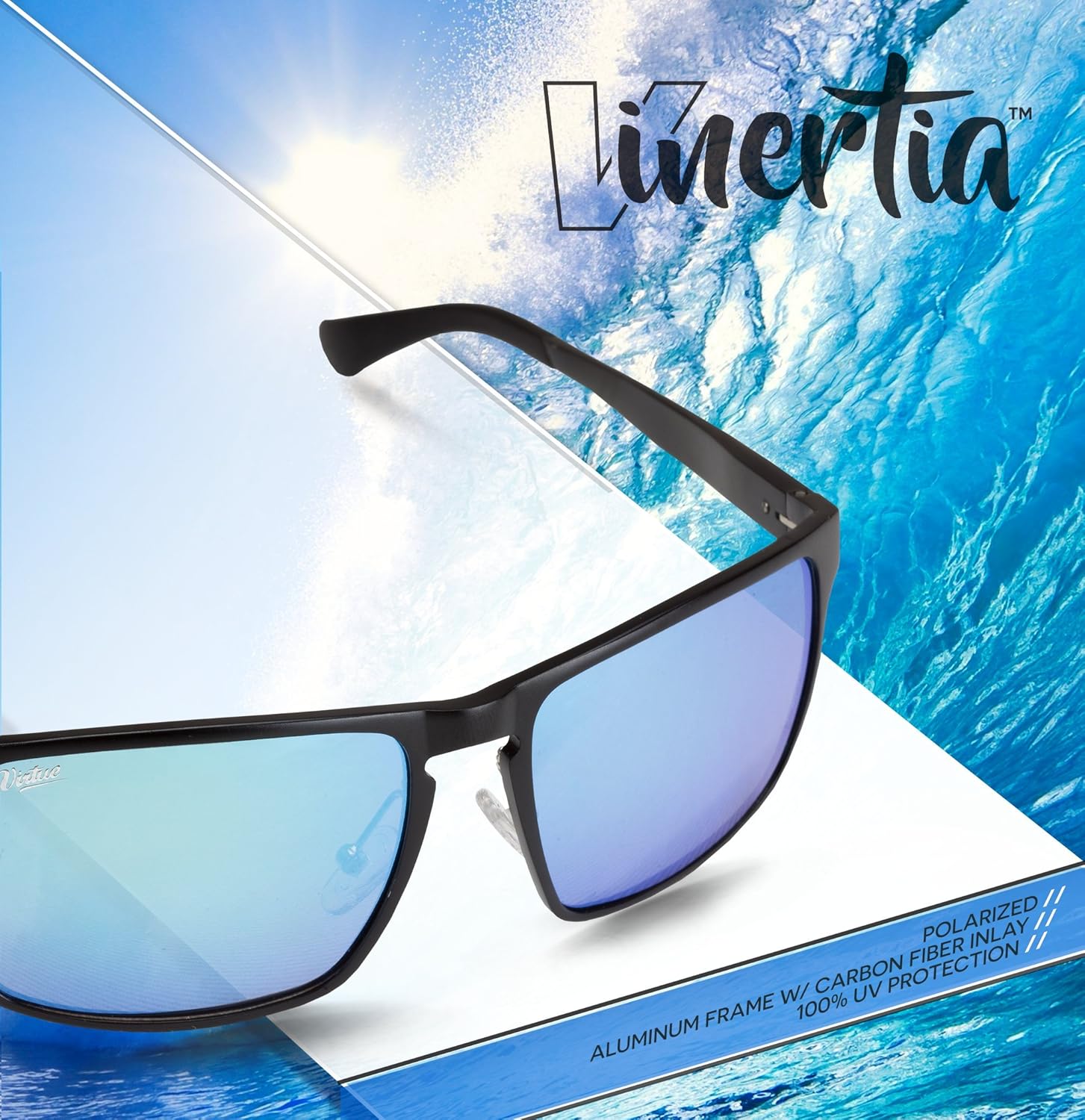 VIRTUE V-Inertia Polarized Sunglasses - Aluminum Frame with Carbon Fiber Inlay