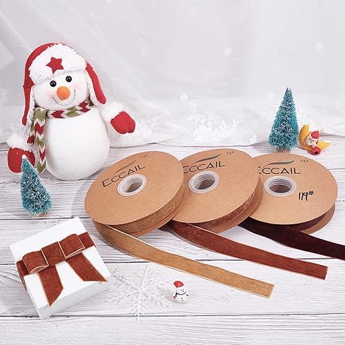 Miniatura 9 de arricraft Cintas de terciopelo de 0.591 in y 20 yardas, cintas suaves de una sola cara azul prusiano, envoltura elegante, manualidades para adornos