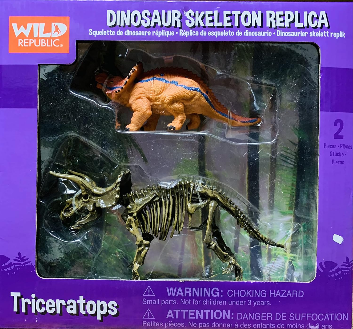 Wild Republic Dinosauria Skeleton Triceratop