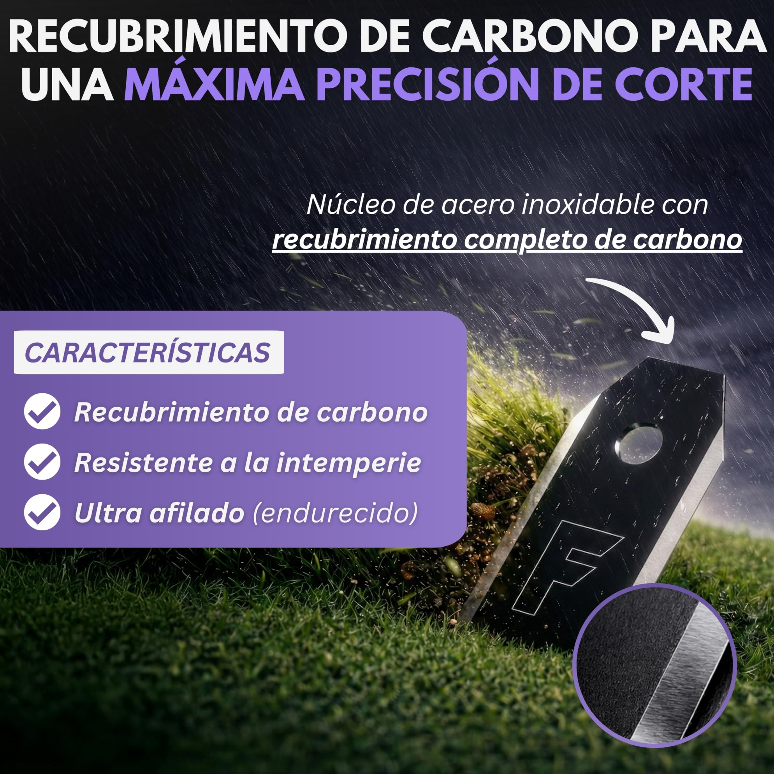 Filzada® 45x Cuchillas de titanio adecuadas para todos los cortacéspedes automáticos de Husqvarna - Cuchillas para cortacéspedes automáticos adecuadas para Husqvarna 305, 308, 310, y muchas más.