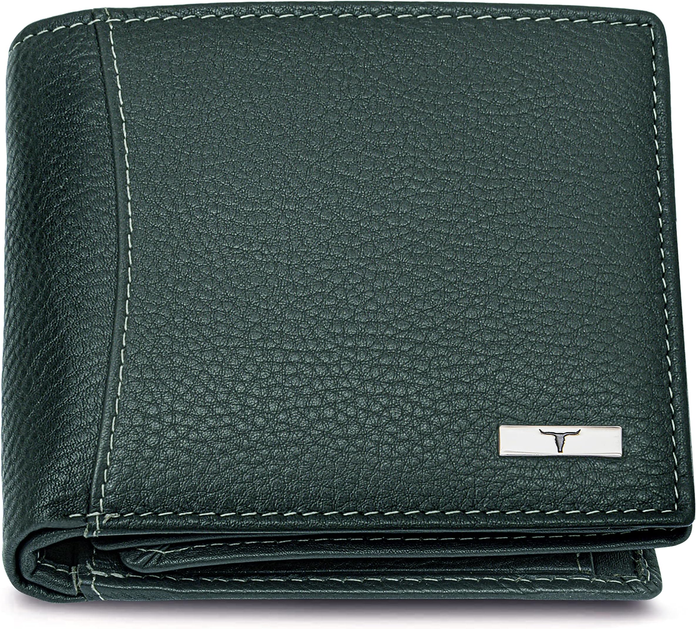 Oliver RFID Blocking Leather Wallet for Men, Green, Contemporary