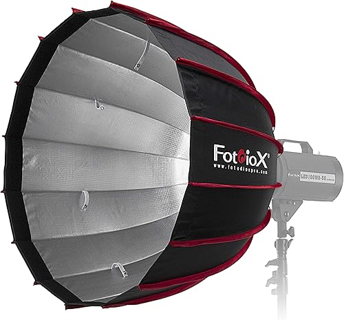 Miniatura 4 de Fotodiox Caja de luz parabólica EZ-Pro DLX de 28 pulgadas con Bowens Gemini y Calumet Travelite - Caja de luz plegable rápida de 28 pulgadas (27.6