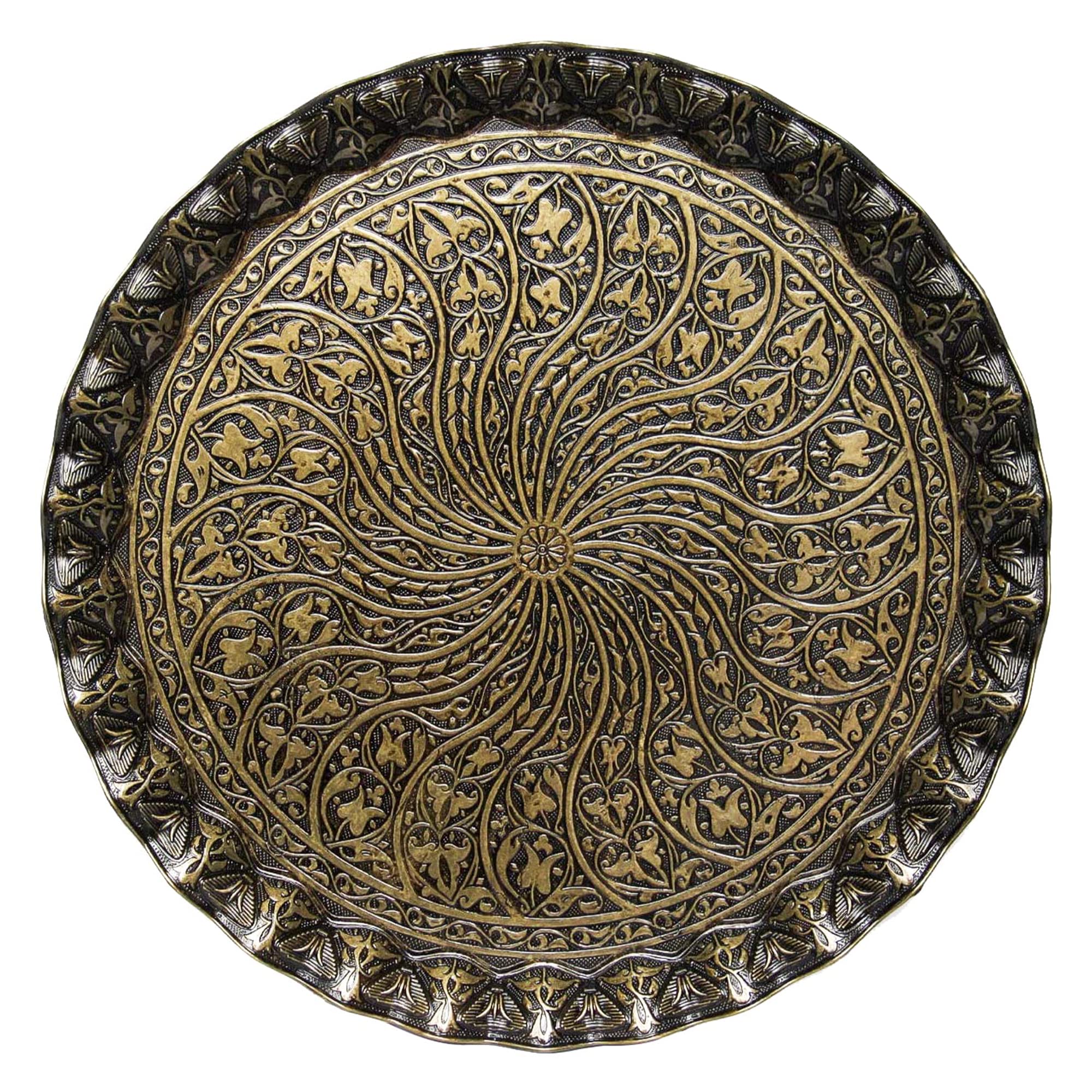 Buy CRYSTALIA Metal Serving Tray, 30cm Dia Fancy Vintage Round Serving