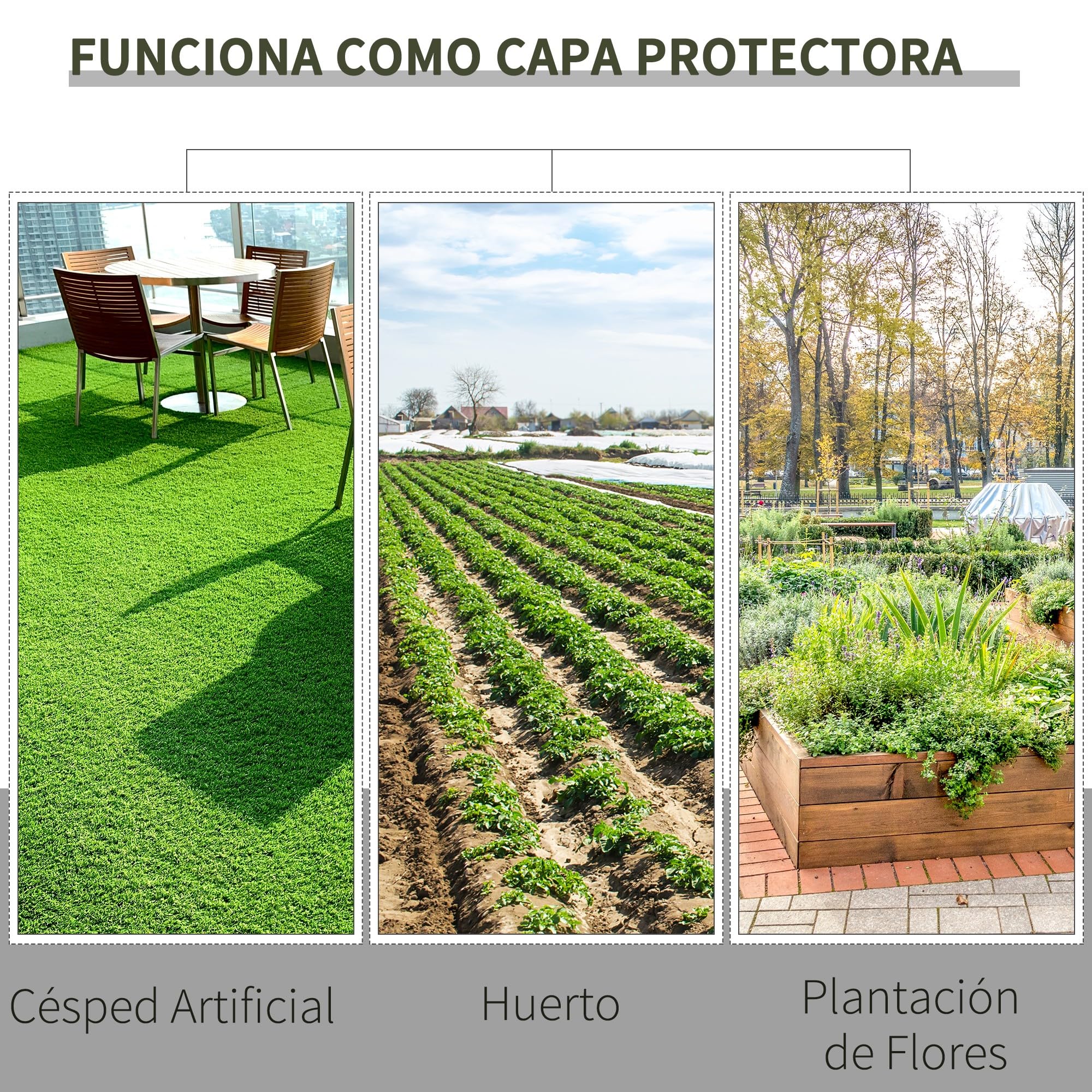 Outsunny Malla Antihierbas Malla Antihierbas 2x50 m Malla Antimaleza Malla Geotextil contra Malas Hierbas y Malezas 100 g/m² para Jardín Terraza Patio Negro