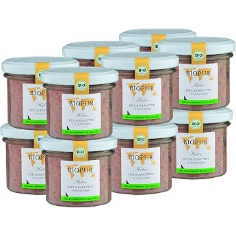 Organic Dog Food Chicken Rice & Carrots for Dog Puppies 12 x 100 g