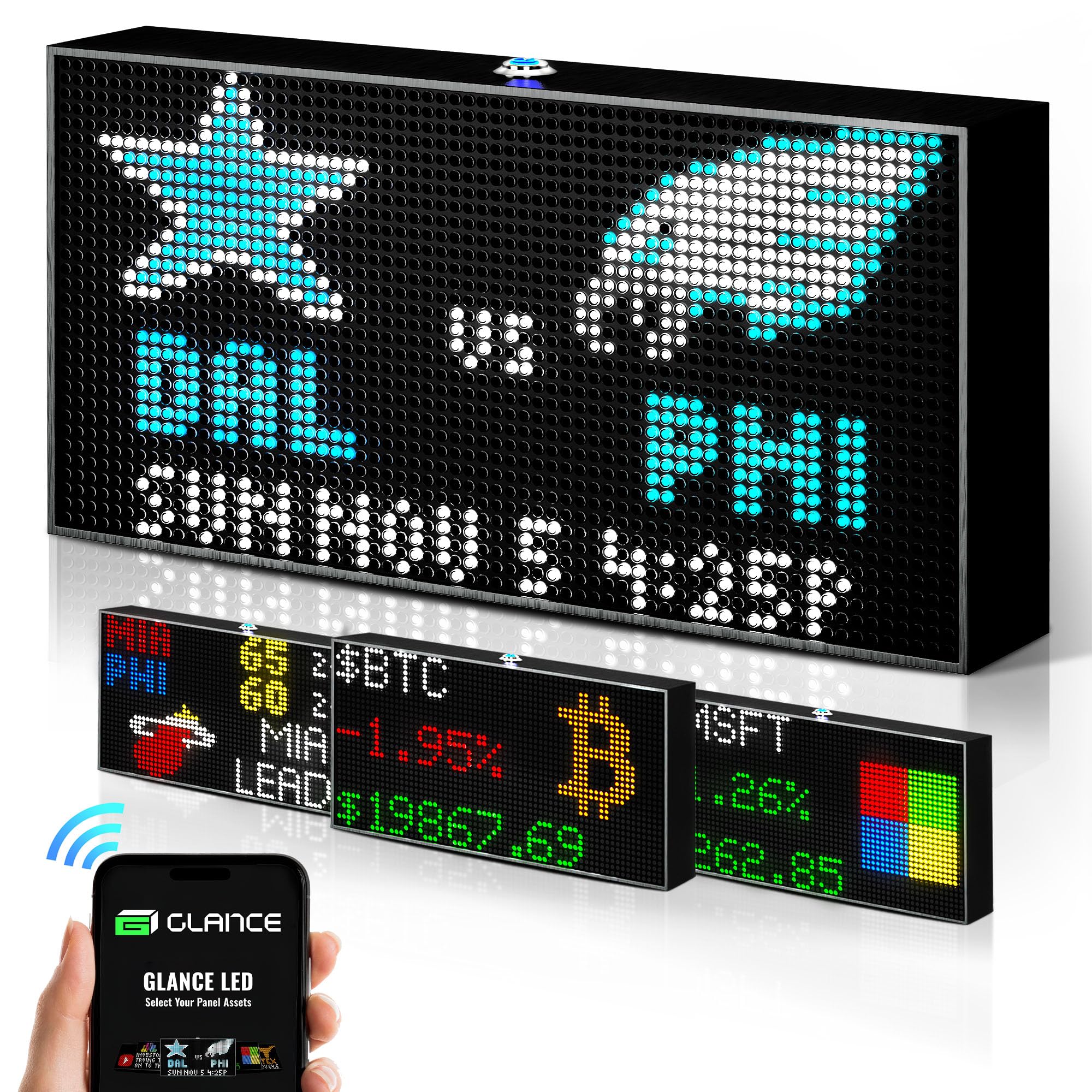 PANELFI Glance LED Ticker – Display de LED personalizável, visor