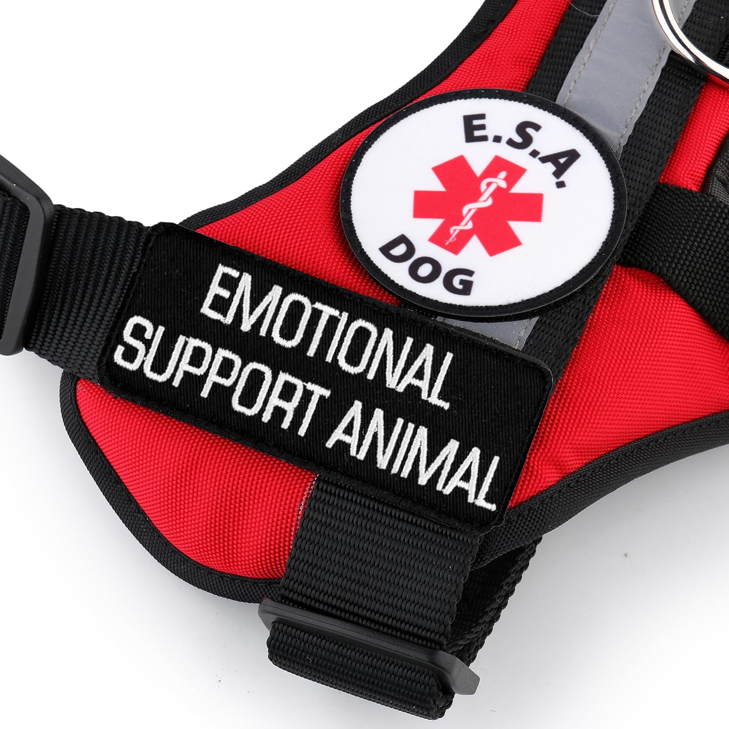 Emotional Support Animal Harness | ESA Dog Vest | K9 Harness with ID Pocket and Handle, Patches Included +10 ADA Law Cards | All Access Canine (Medium) Red