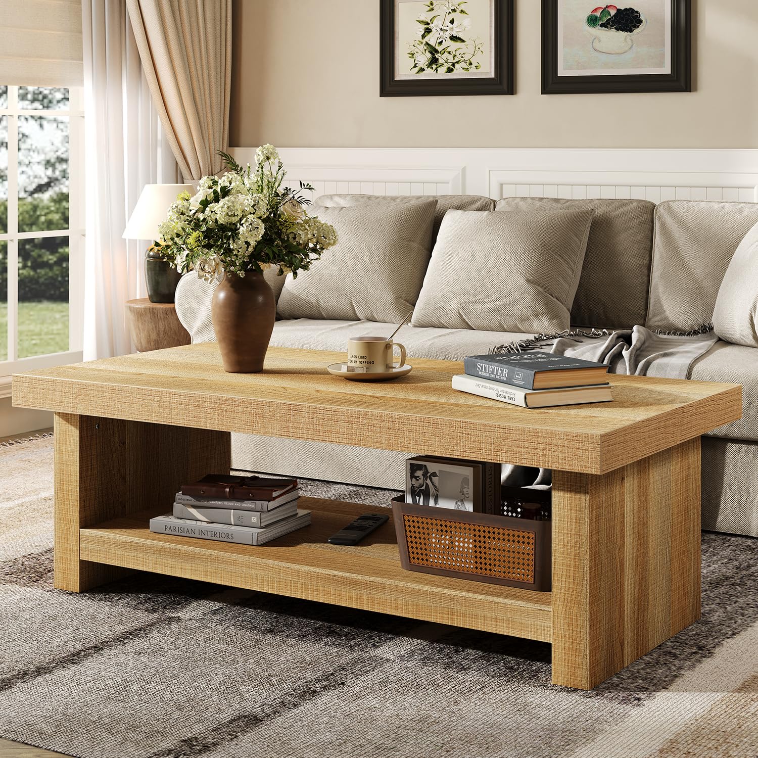 Amazon.com: knoworld 47-Inch Rectangle Coffee Table, Wood