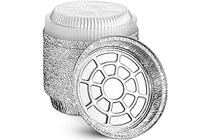 MontoPack 9" Round Aluminum Foil Pans with Clear Lids for Convenient Cinnamon...