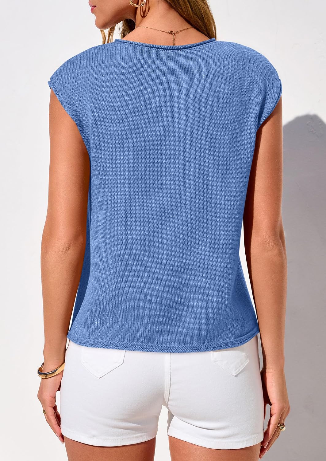 PRETTYGARDEN Sweater Vest Women 2026 Summer Spring Cap Short Sleeve Cardigan Lightweight Button Down Trendy Loose Tops image 4