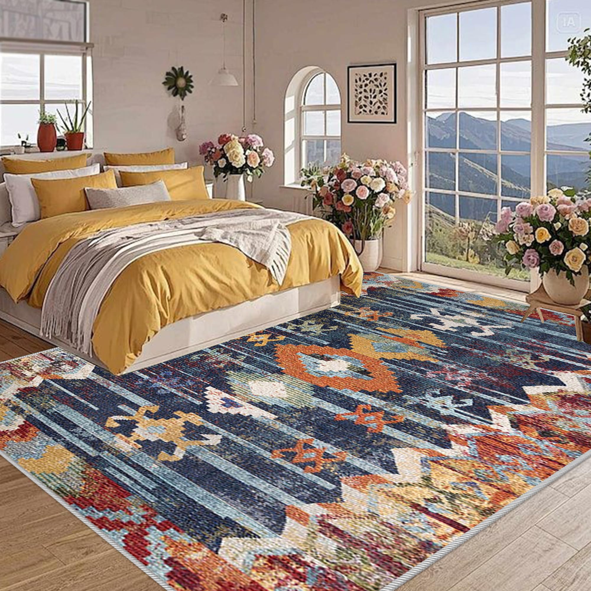 Dywan do salonu z krótkim włosiem, nowoczesny dywan do sypialni 180 x 220 cm, zmywalne dywaniki antypoślizgowe, dywaniki wejściowe, salon, przedpokój, dywanik do salonu, przedpokoju, dywanik kuchenny