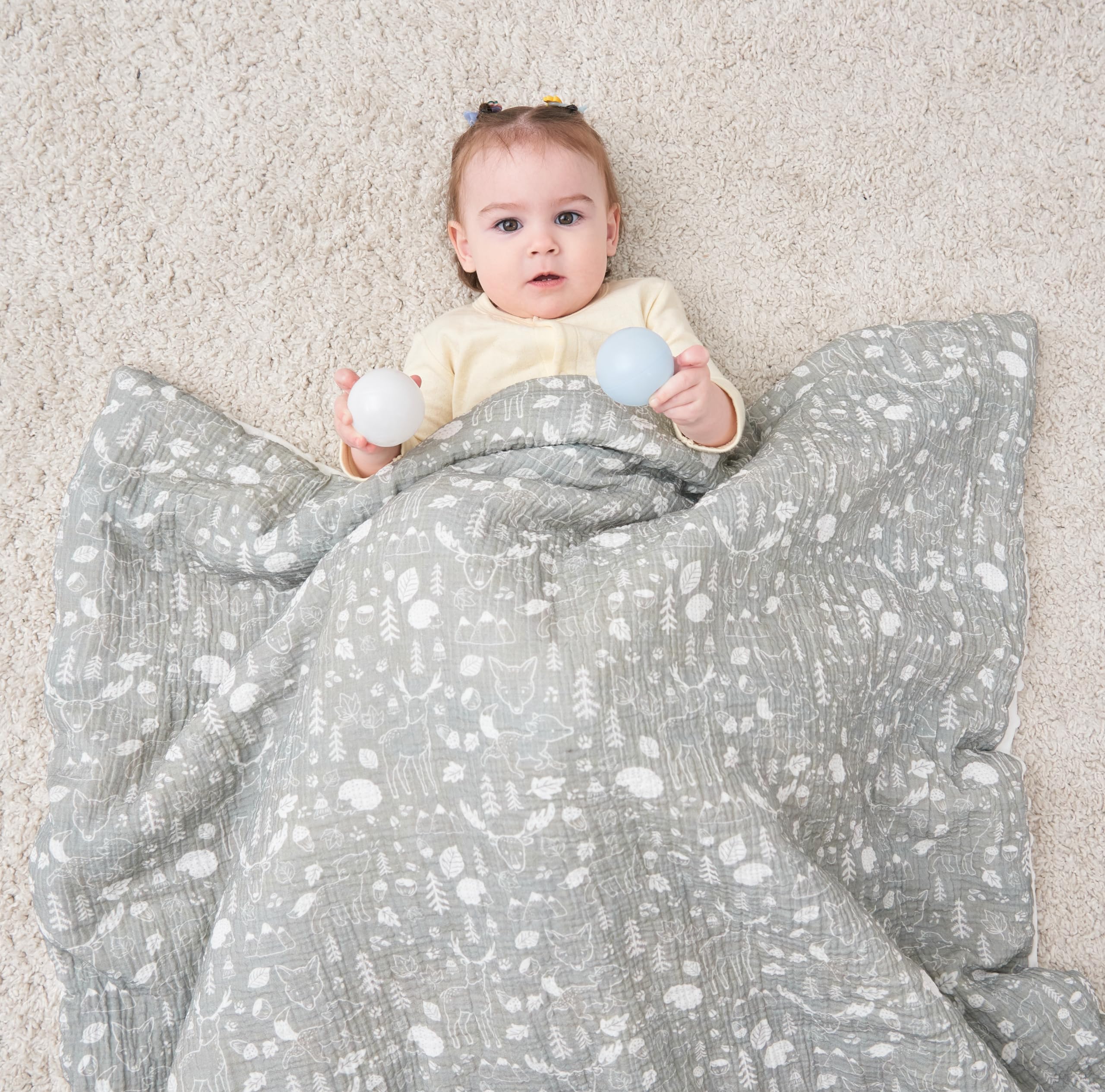 Couverture Bébé Enfant en Minky Douce Et Mousseline Oeko Tex pour Lit Bebe - 100x135 - Couverture Enfant Maternelle pour Sieste - Plaid Bebe - Cadeau Naissance Fille Ou Garçon - Couette Bébé Hiver