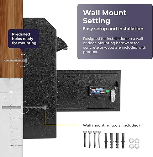Miniatura 4 de Volcora Caja de seguridad para llaves con cerradura, caja de seguridad de depósito de ranura para caídas, teclado digital, caja fuerte para caídas
