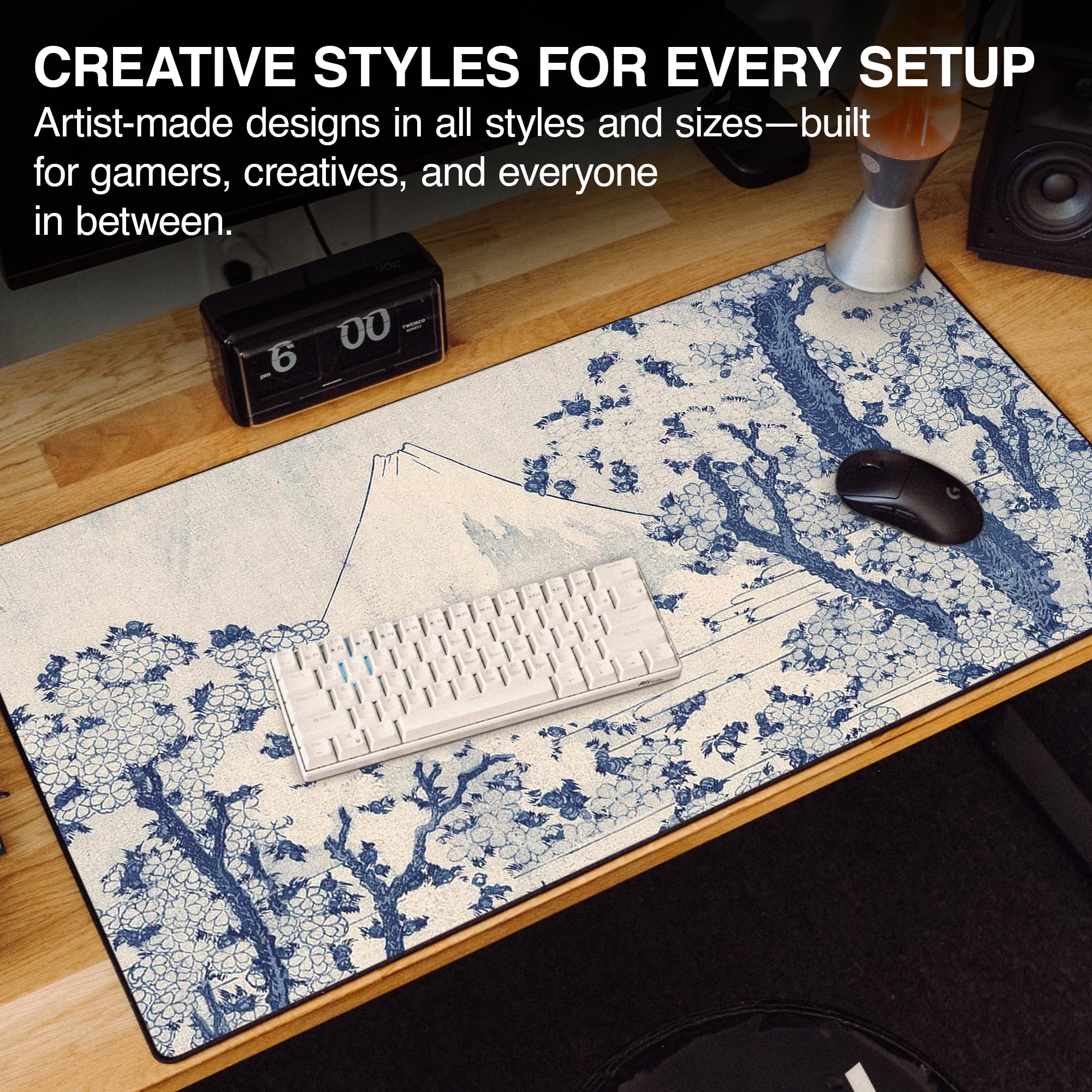 Mount Fuji With Cherry Trees In Bloom. Black/White Zambia