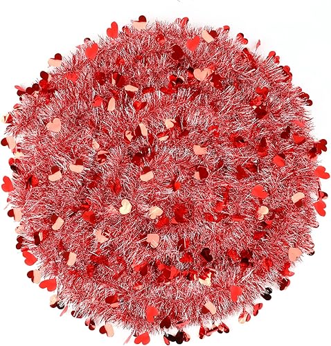 Miniatura 8 de KIMOBER Guirnalda de oropel de Pascua, guirnalda de oropel metálico dorado verde morado con confeti para colgar en primavera, decoración para