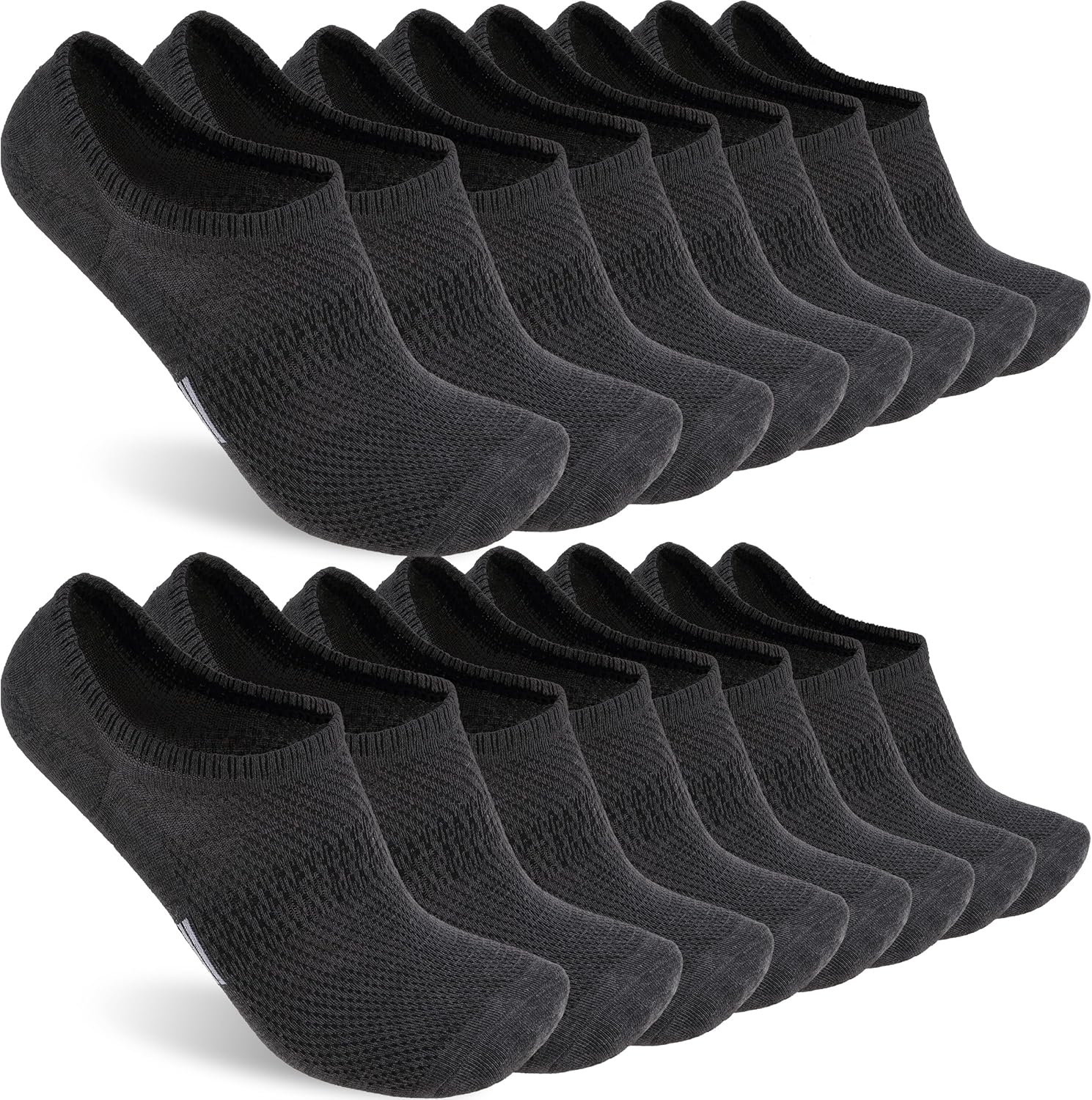 8 Pairs No Show Socks for Womens Men Suitable for Matching with Sneakers, Canvas Shoes and Can Handle Various Scenarios Dark Grey Medium
