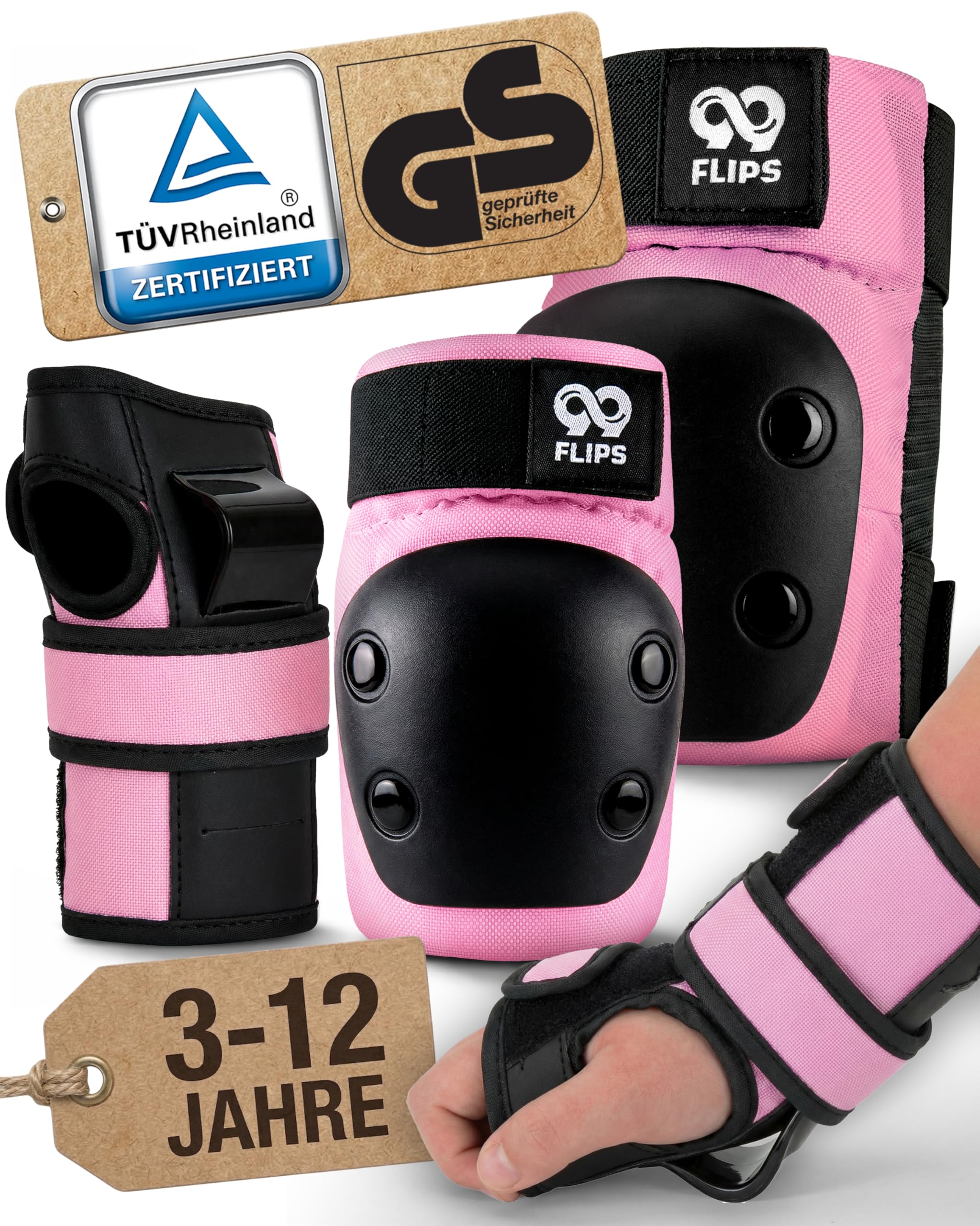 99FLIPS Schoner Inliner Kinder Knieschoner Kinder - Schutzausrüstung | Protektoren Inliner - Pink, SM - Schützer Set für Inline Skates, Skateboard, Rollschuhe & Scooter - SLIDE - Knieschutz