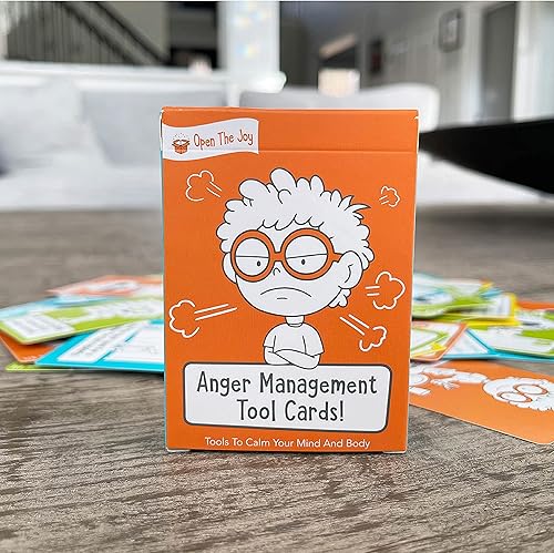 Miniatura 8 de Open The Joy Juego de cartas de gestión de la ira, 50 tarjetas de aviso, controla los sentimientos y aumenta la inteligencia emocional, manejo de la