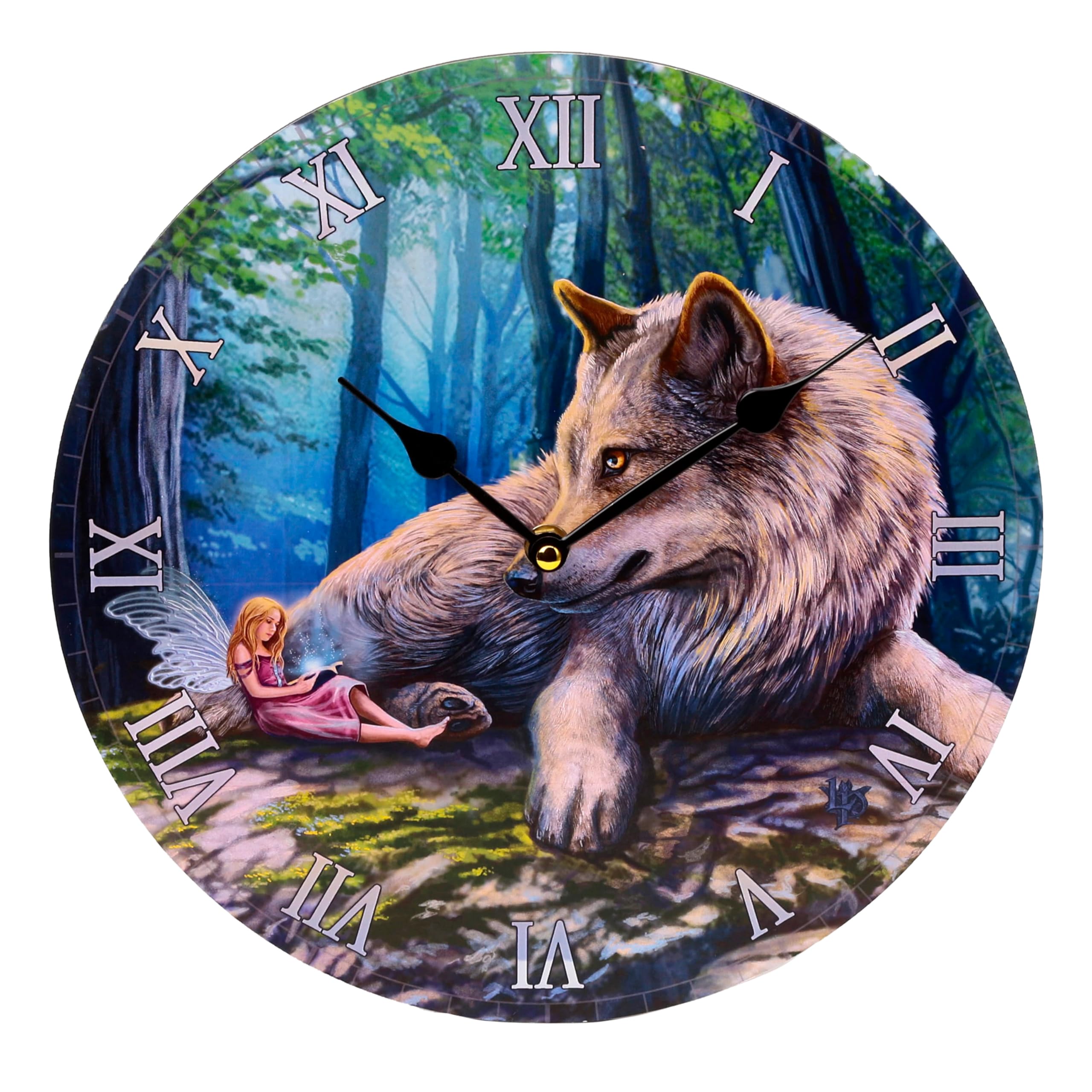 Puckator Lisa Parker Fairy Stories Fairy & Wolf Picture Clock - Wall Clock Clocks - Mens Cute Cool Preppy Home Gaming Room Bedroom Office Decor Decoration - Asthetic Accessories Stuff Men Things