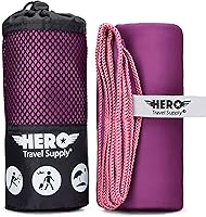 Vista 17 de Toalla de Microfibra Hero, Camping, Playa, Gimnasio - 24 X 48 pulgadas (Incluye Toallita de Regalo)