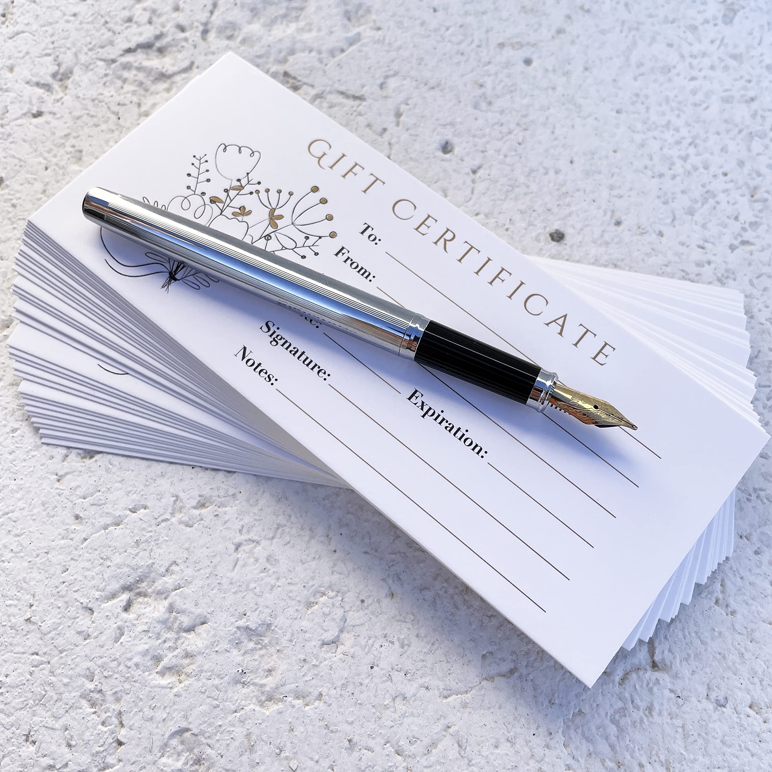 CLEVER SIGNS 100 Blank Gift Certificates – Great for Small Business, Restaurant, Spa, Makeup, Hair Beauty Salon, Wedding, Holiday, Christmas, Birthday