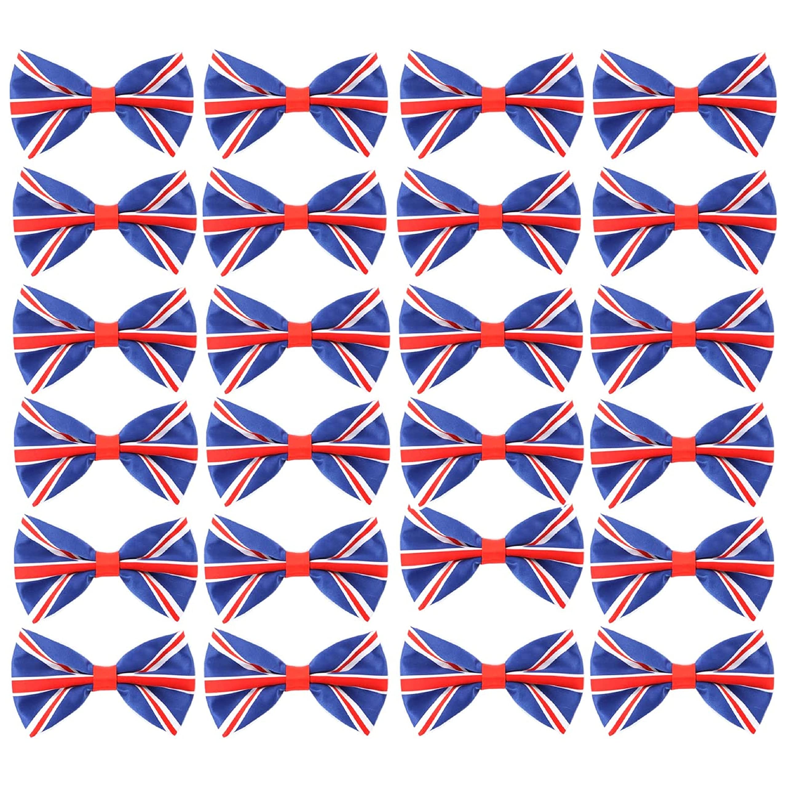 I LOVE FANCY DRESS Union Jack Bowtie - Pack of 24 - British Union Jack Flag Bowtie - VE Day, Queen's Jubilee, British Events