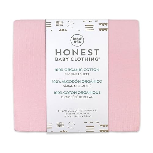 Miniatura 4 de HonestBaby Sábana bajera ajustable de algodón orgánico, rosa, talla única