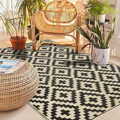 Miniatura 61 de SAND MINE - Alfombras reversibles, alfombra de pajillas de plástico, alfombra de área moderna, alfombra grande para suelo y exteriores, vehículos