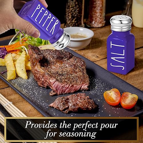 Miniatura 4 de Brighter Barns - Juego de saleros y pimenteros morados, decoración moderna de cocina de granja para el hogar, decoración de cocina morada,