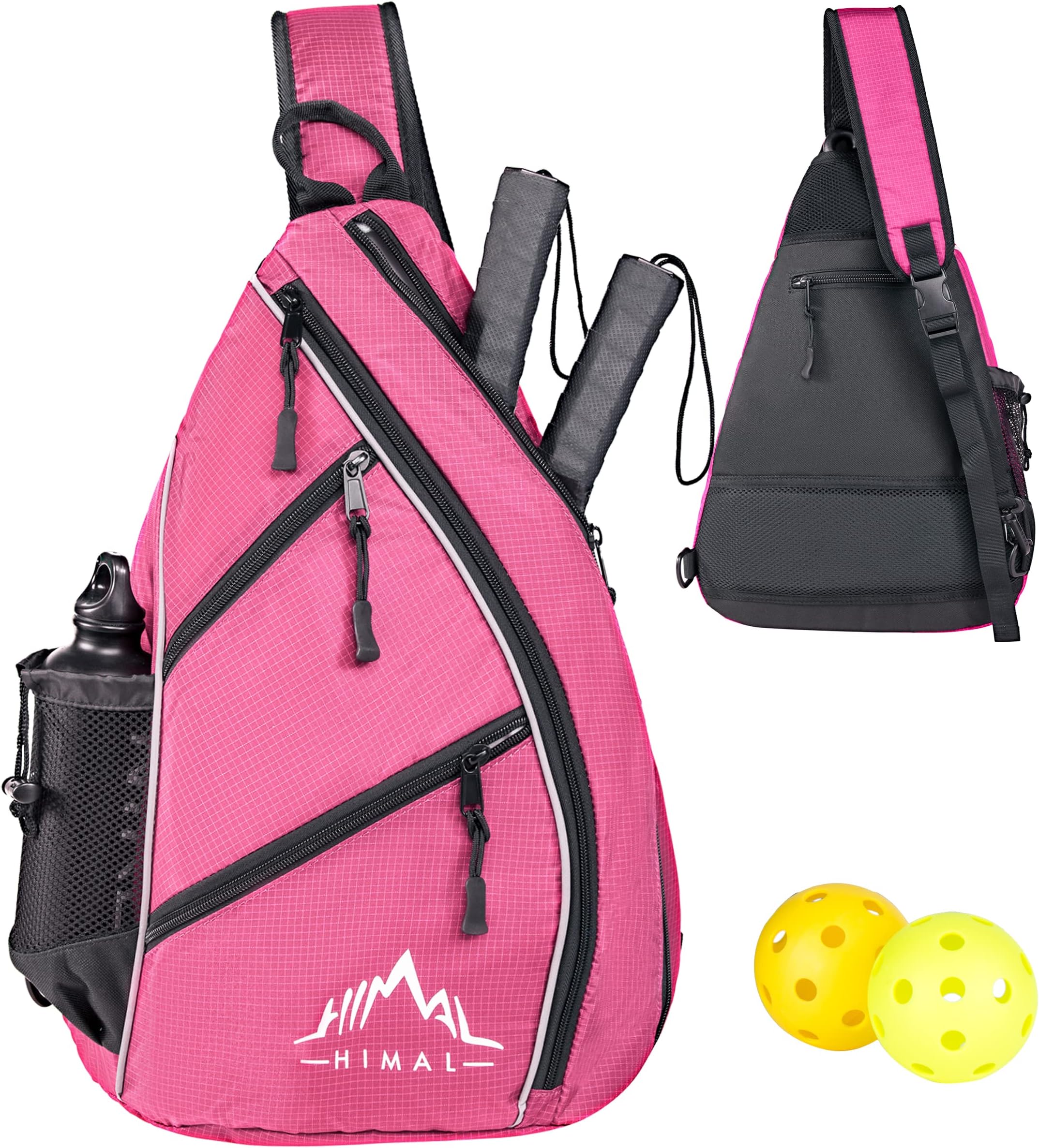 Himal Pickleball Bag-Adjustable Pickleball,Tennis,Racketball Sling Bag-Pickleball Backpack with Water Bottle Holder for Men