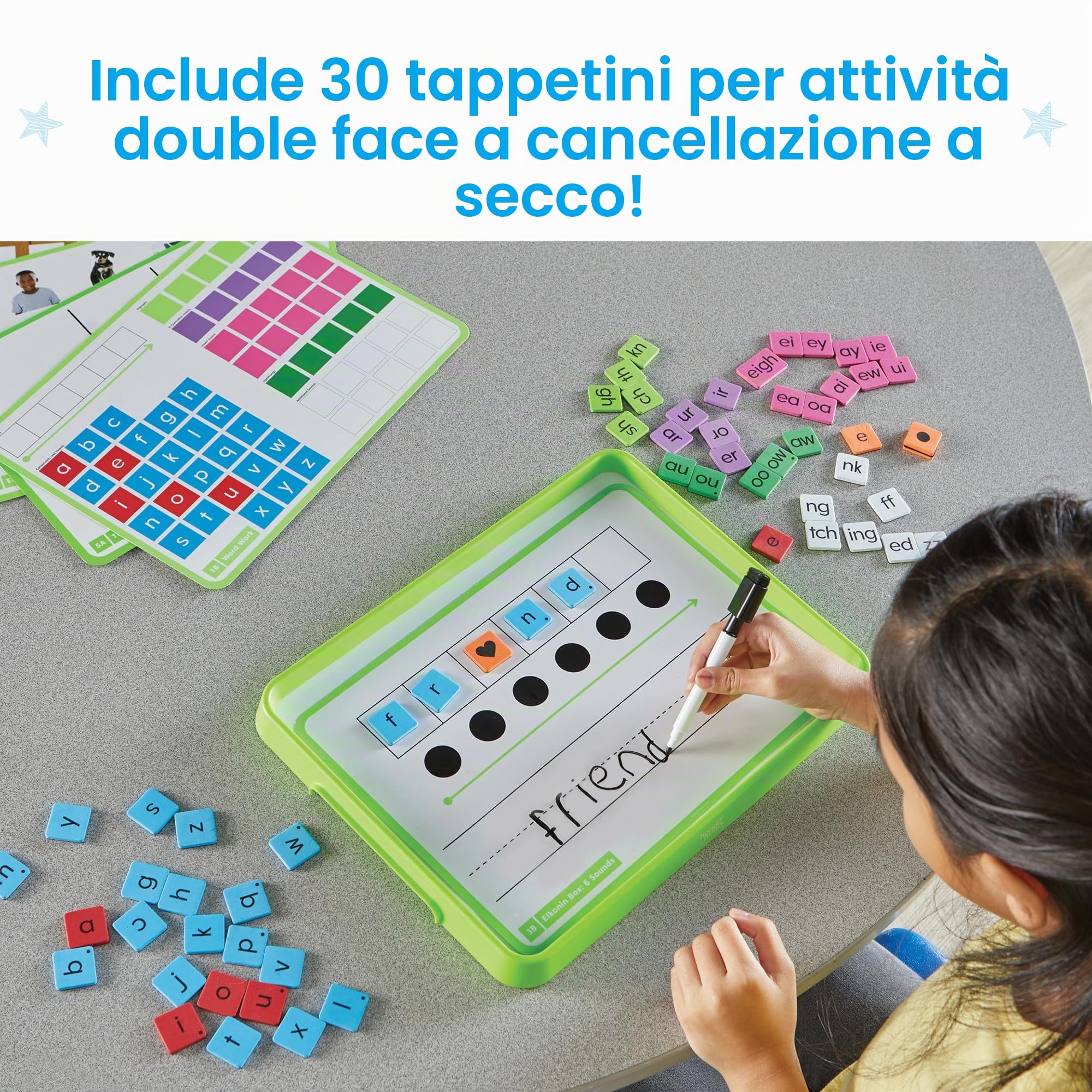 Learning Resources Avanzamento della fonetica Set di Lavoro per Piccoli Gruppi, età 5+, Lettere magnetiche, vassoi di Lettere magnetiche, consapevolezza fonemica, Essenziali per la Scuola primaria.