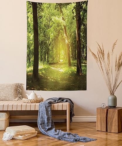 Miniatura 12 de Lunarable Tapiz de girasol tamaño Queen, ramo de ilustraciones inspiradas en la naturaleza abstracta composición retro, colcha colgante de pared,