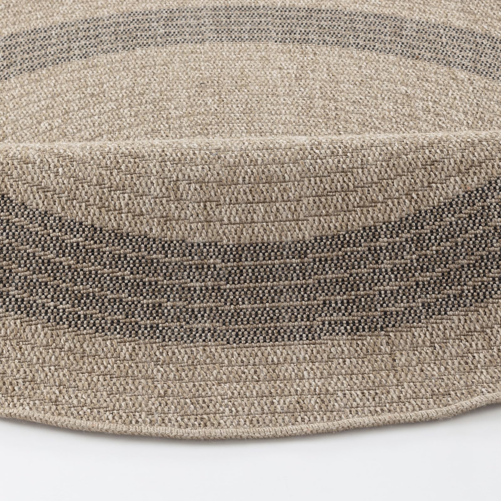 Surya Sintra Tapis d'extérieur Moderne pour Jardin, terrasse, Jardin - Facile à Nettoyer - Grand Tapis de Sol Rond - Beige et Gris - 100 cm