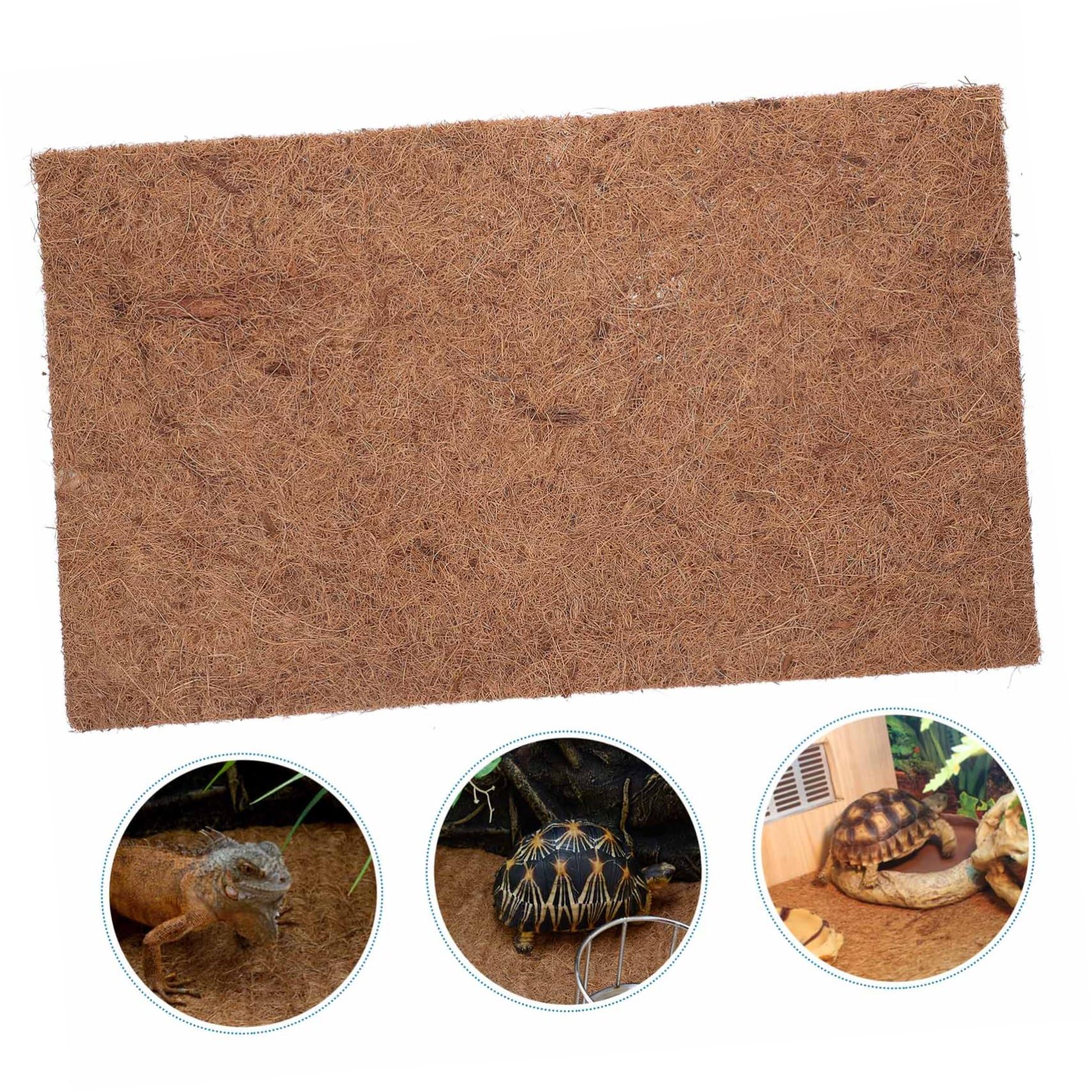 VICASKY 4 Tappeto Fibra Cocco Naturale per Rettili per Decorare Terrari e Accessori per Draghi Barbuto Specie Rettili e Sicuro per Animali Domestici
