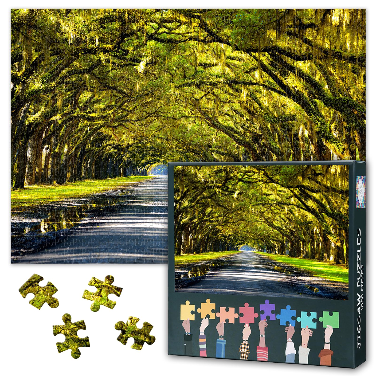 Jigsaw Puzzles for Adults 1000 Oak Tree - Hard Difficult Challenging Family Puzzle Nature Landscape, Educational Puzzle Games Home Decoration 27.5x19.7 Inch (Green Plants Series) — image 1