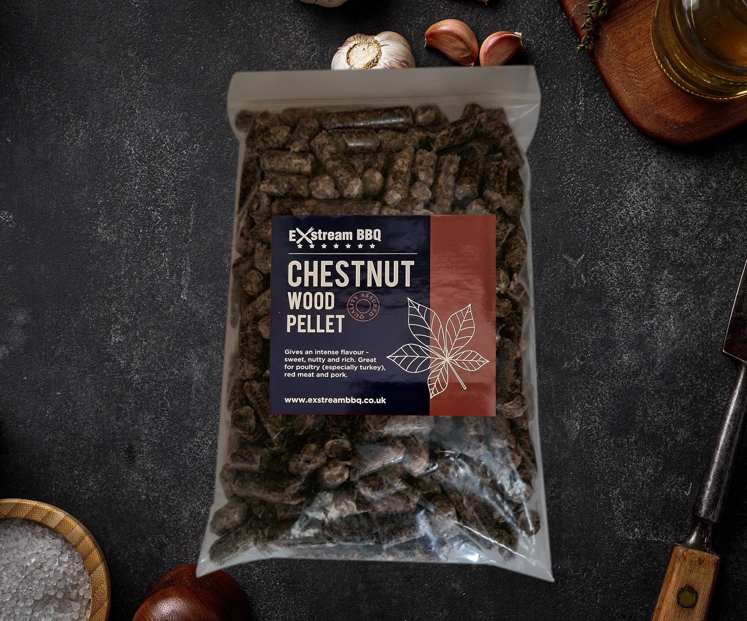 Exstream BBQ 150g Pellet Variety Pack For Use With Ninja Electric Smokers - Resealable Bags (Chestnut)