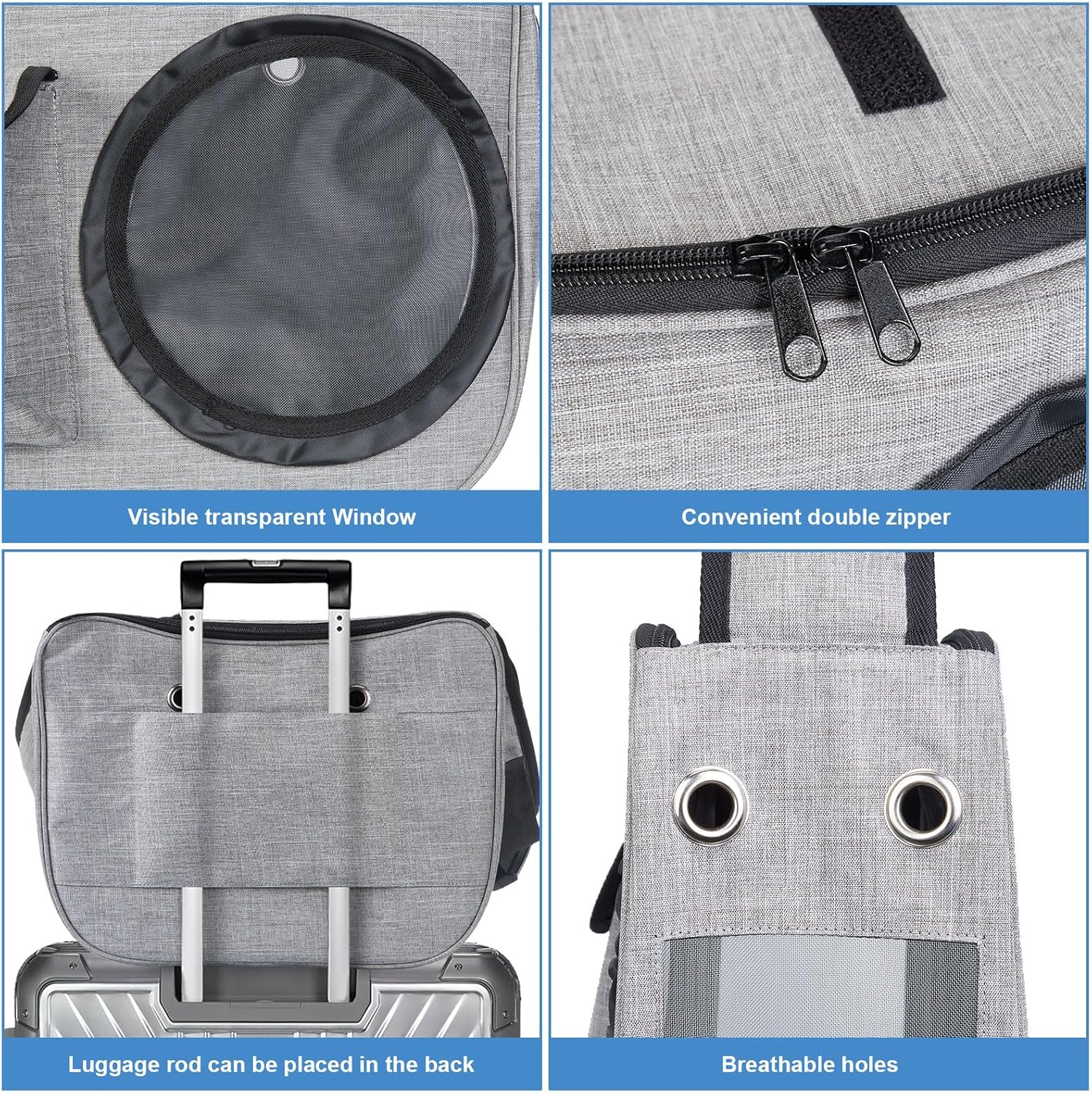 Ownpets Pet Sling Carrier, Pet Airline Carrier Travel Bag, Fit 3.5~5.5KG Cats&Dogs, Comfortable, Adjustable, Perfect for Airline, Travelling, Daily Walk, Outdoor Activity and Weekend Adventure 9 91t6mDagvAL. AC SL1500