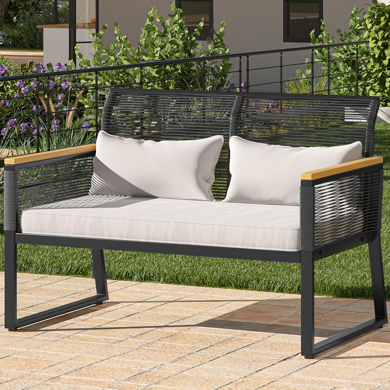 YITAHOME Patio Loveseat Wicker Outdoor Furniture