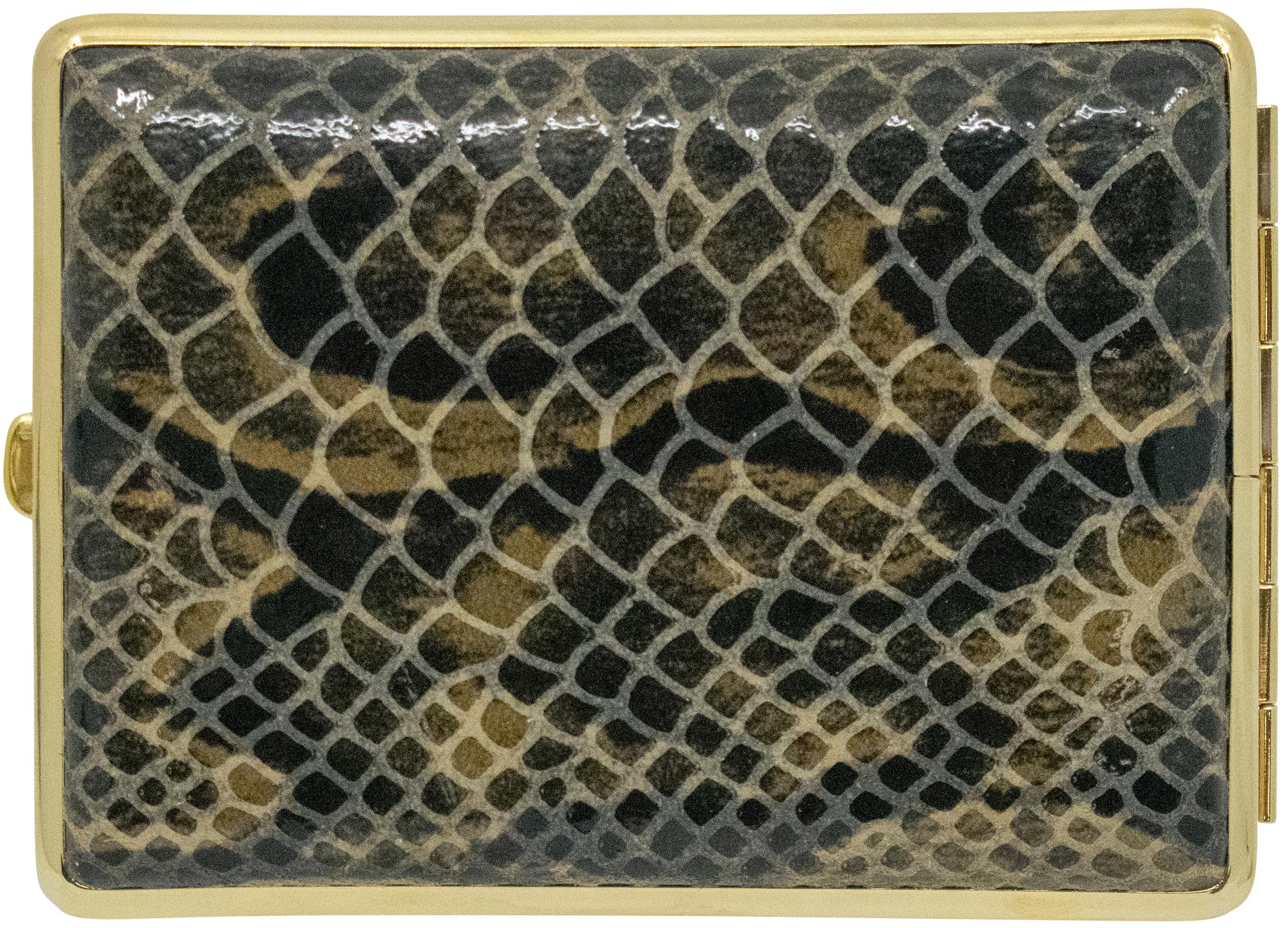 Amazon.com: Made in Germany Genuine Leather Gold Plated Cigarette Case (18  100s) with Elastic Bands (Brown Snake) : Health & Household