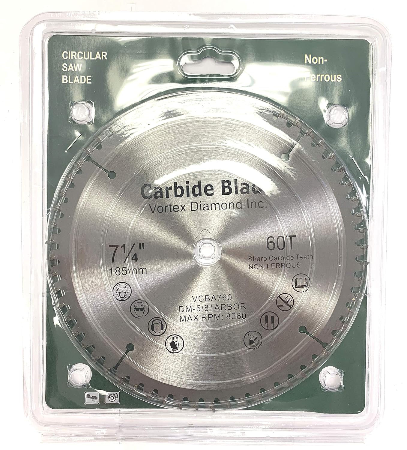 (10 Pack) VORTEX DIAMOND VAB 7-1/4 Inch 60 Teeth TCT Non-Ferrous Metal Cutting Circular Saw Blade (7-1/4 Inch 60 Teeth (10 Pack))