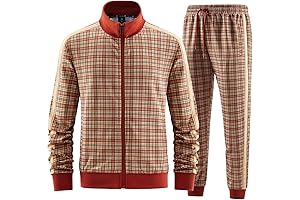 Cozy Comfort in Plaid: Men's Tracksuit